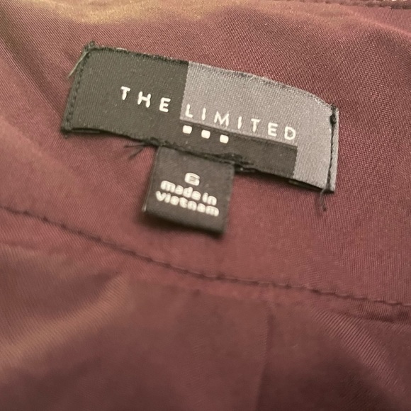 The Limited Pencil Skirt Burgundy Purple Plaid Lined Back Zip and Slit Size 6 - Picture 5 of 5